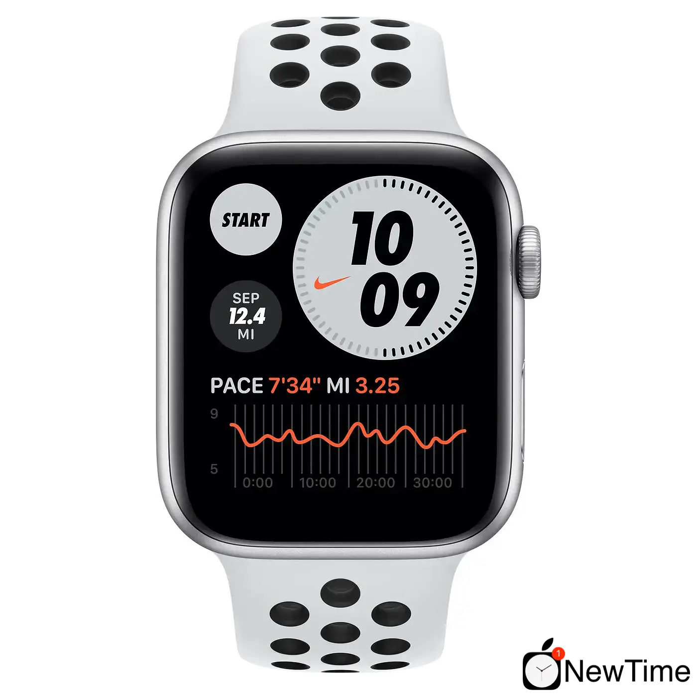 Apple Watch Series 6 Nike GPS 44mm Silver Aluminum Case with Pure Platinum/Black Nike Sport Band (MG293)